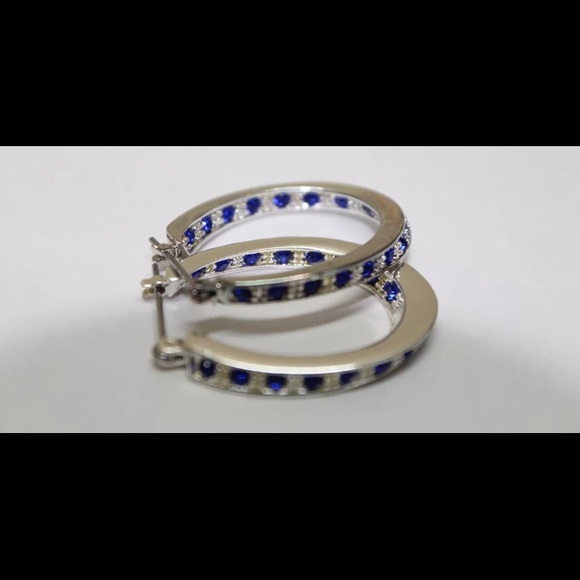 September Birthstone Colored Hoop Earrings - Picture 2 of 3